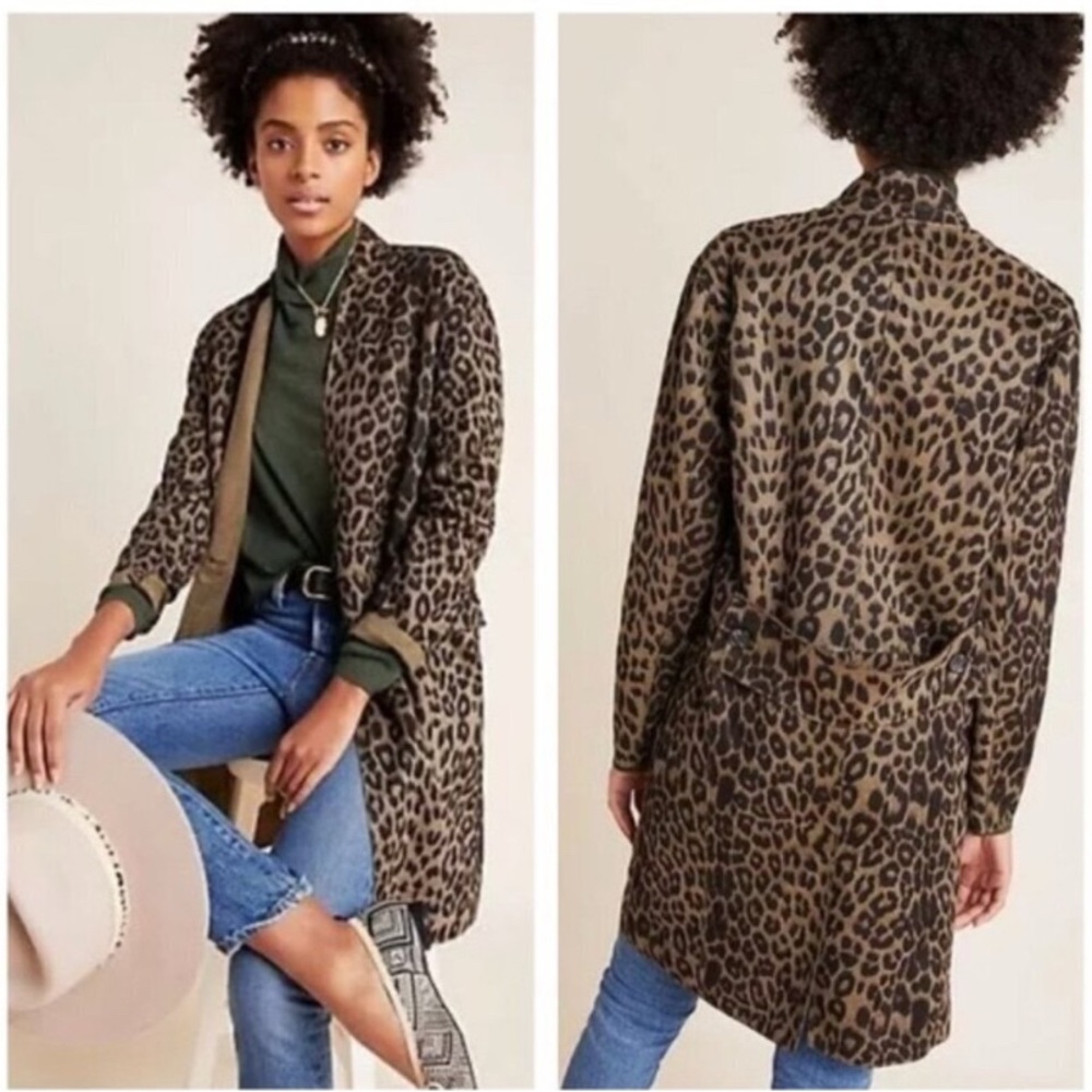 NWT BlankNYC Renegade Longline Blazer Jacket Anthropologie Leopard